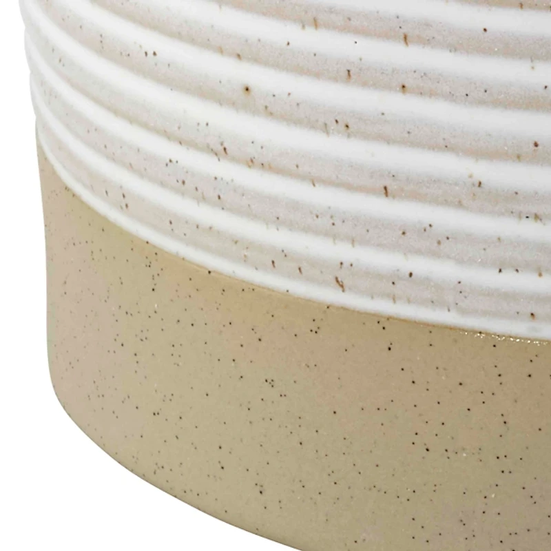 White Drift Stoneware Wastebasket