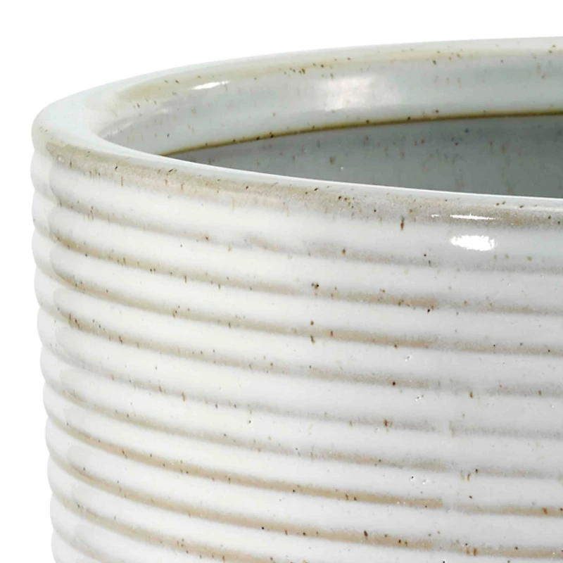 White Drift Stoneware Wastebasket