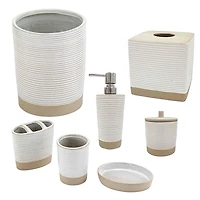 White Drift Stoneware Wastebasket