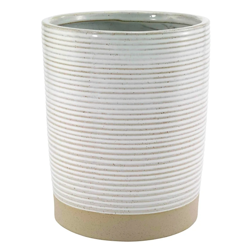 White Drift Stoneware Wastebasket