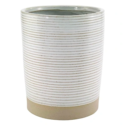 White Drift Stoneware Wastebasket