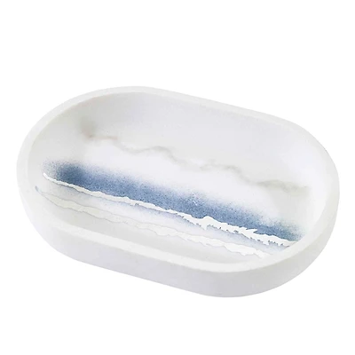 Murano Blue Faux Marble Soap Dish
