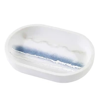 Murano Blue Faux Marble Soap Dish