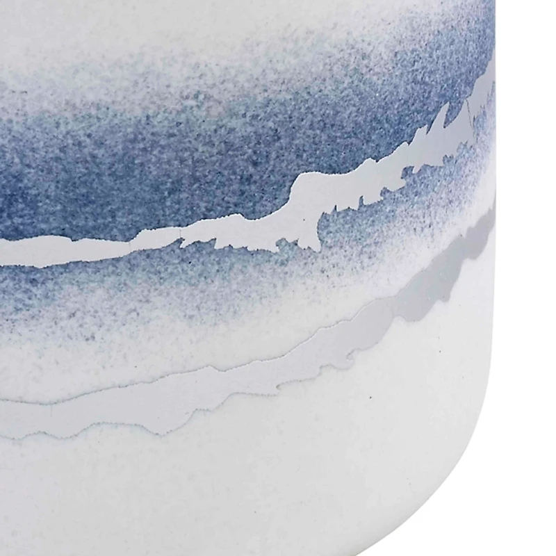 Murano Blue Faux Marble Bathroom Jar with Lid