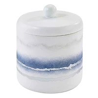 Murano Blue Faux Marble Bathroom Jar with Lid