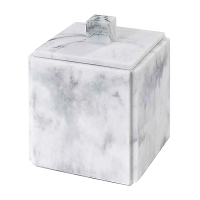 Catania Faux Marble Bathroom Jar with Lid