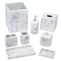 Catania White Marble Wastebasket