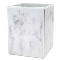 Catania White Marble Wastebasket