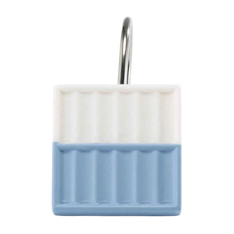 Izod Blue Clubhouse Shower Hooks, Set of 12
