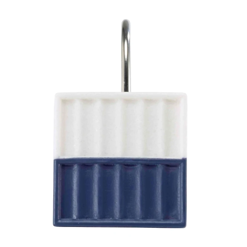 Izod Blue Clubhouse Shower Hooks, Set of 12