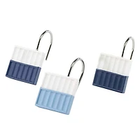 Izod Blue Clubhouse Shower Hooks, Set of 12