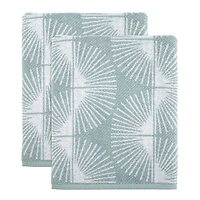 Nicole Miller Blue Kendall Bath Towels, Set of 2