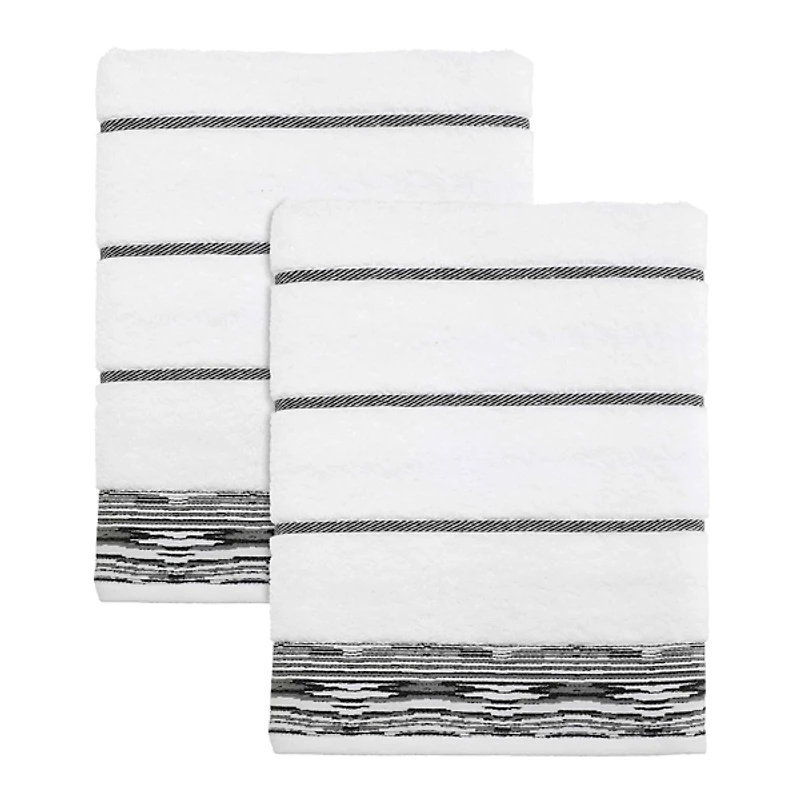 Nicole Miller Sydney Striped Bath Towels, Set of 2