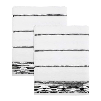 Nicole Miller Sydney Striped Bath Towels, Set of 2