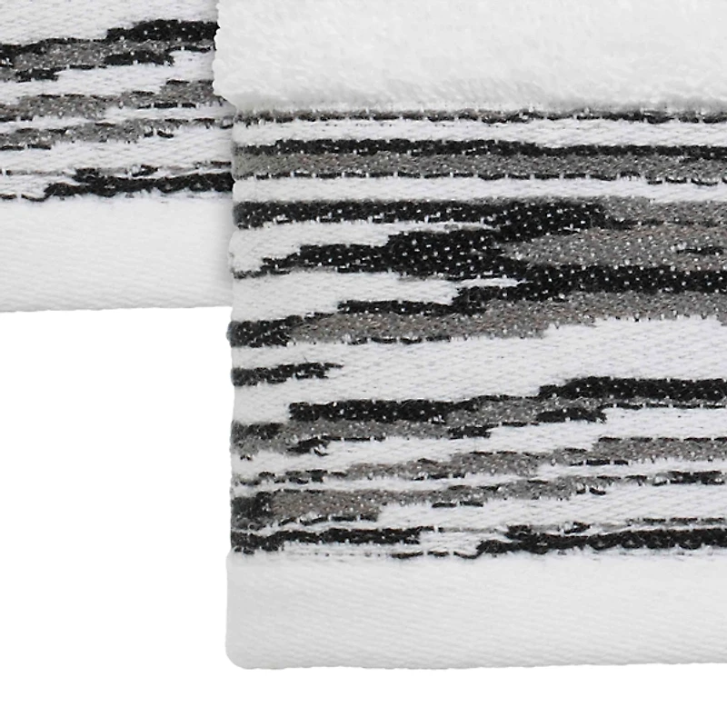 Nicole Miller Sydney Striped Hand Towels, Set of 2