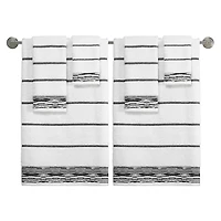 Nicole Miller Sydney Striped Hand Towels, Set of 2