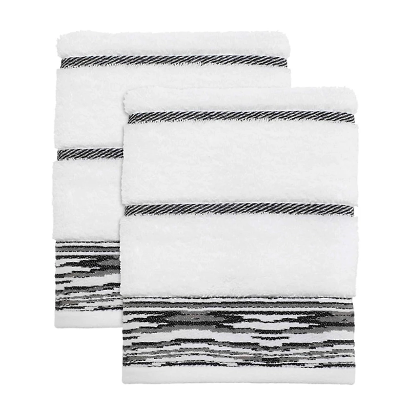 Nicole Miller Sydney Striped Hand Towels, Set of 2