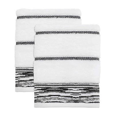 Nicole Miller Sydney Striped Hand Towels, Set of 2