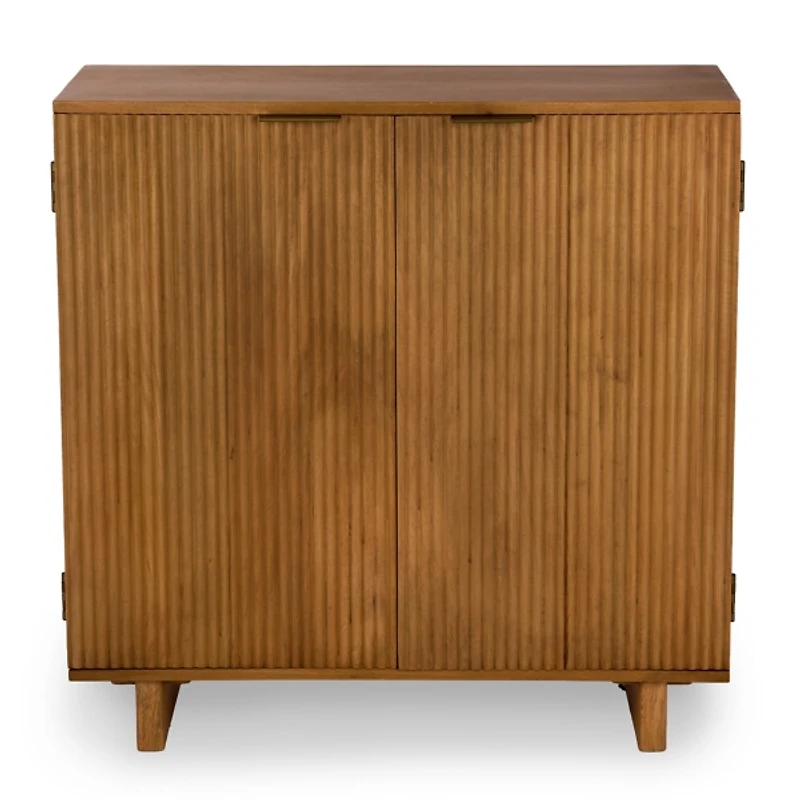 Leighton Natural Ribbed Wood Cabinet