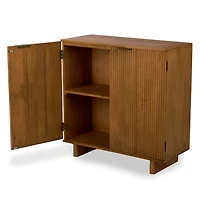 Leighton Natural Ribbed Wood Cabinet