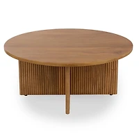 Leighton Natural Ribbed Wood Coffee Table