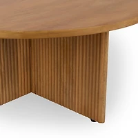 Leighton Natural Ribbed Wood Coffee Table