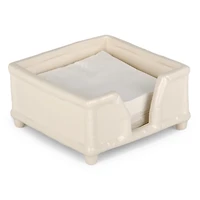 White Ceramic Bamboo Napkin Holder