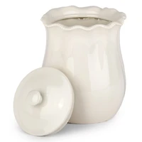 White Wavy Beaded Canister