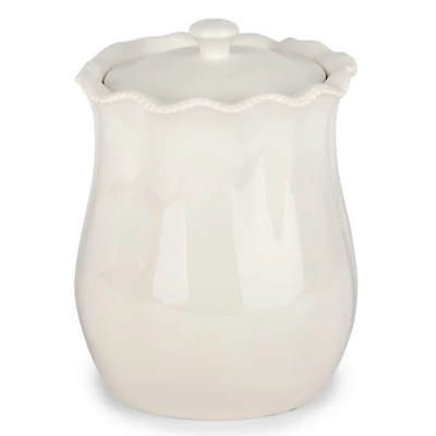 White Wavy Beaded Canister