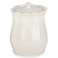 White Wavy Beaded Canister