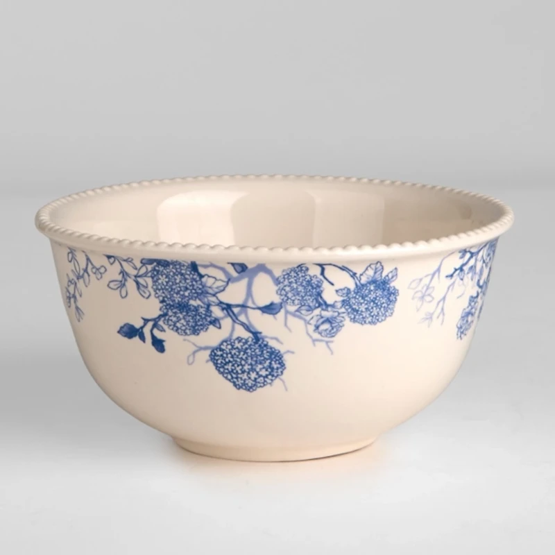 Beaded Blue Toile Cereal Bowl