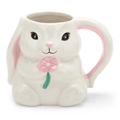 Bunny with Flower Shaped Mug
