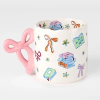 Books and Bows Scalloped Mug