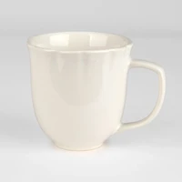 White Scalloped Stoneware Mug