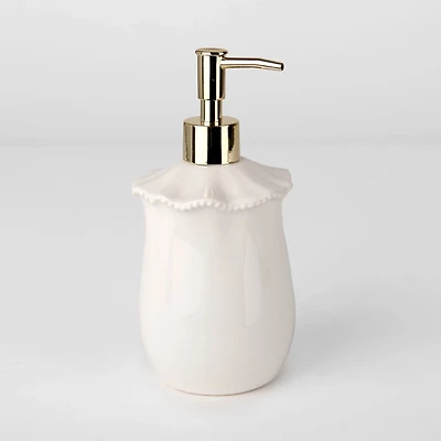 White Wavy Beaded Soap Pump