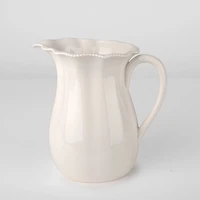 White Wavy Beaded Pitcher