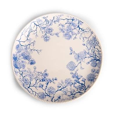 Beaded Blue Toile Salad Plate