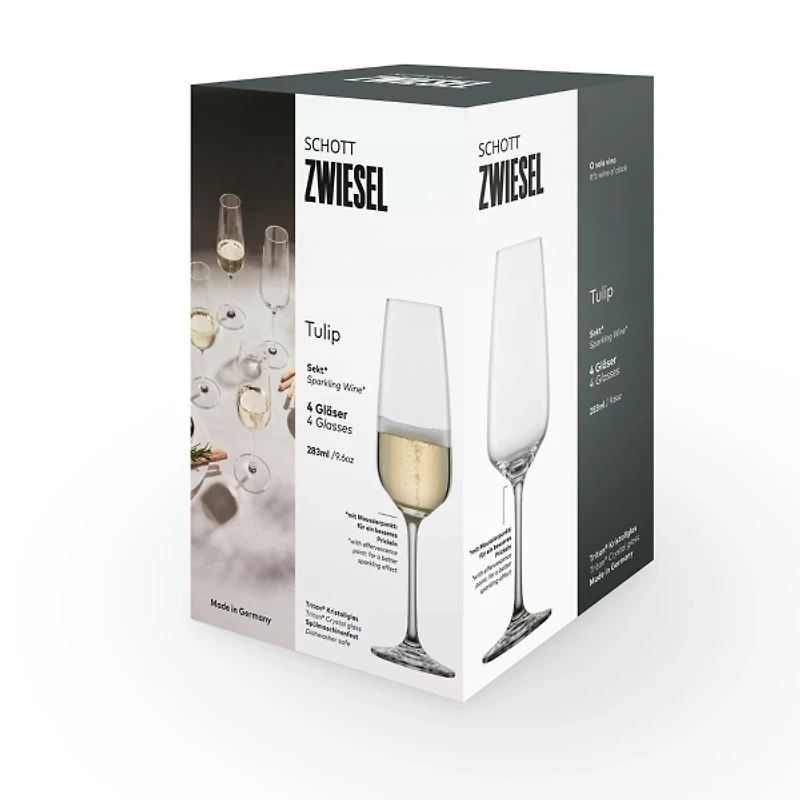 Zwiesel Tulip Glass Champagne Flutes, Set of 4