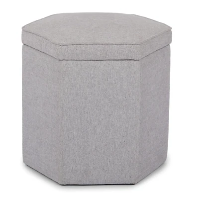 Gray Upholstered Greyson Storage Ottoman