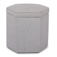 Gray Upholstered Greyson Storage Ottoman