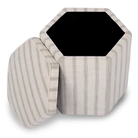 Striped Upholstered Greyson Storage Ottoman
