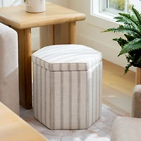 Striped Upholstered Greyson Storage Ottoman