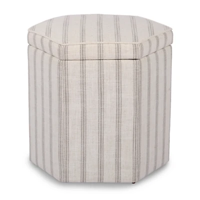 Striped Upholstered Greyson Storage Ottoman