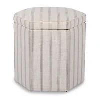 Striped Upholstered Greyson Storage Ottoman