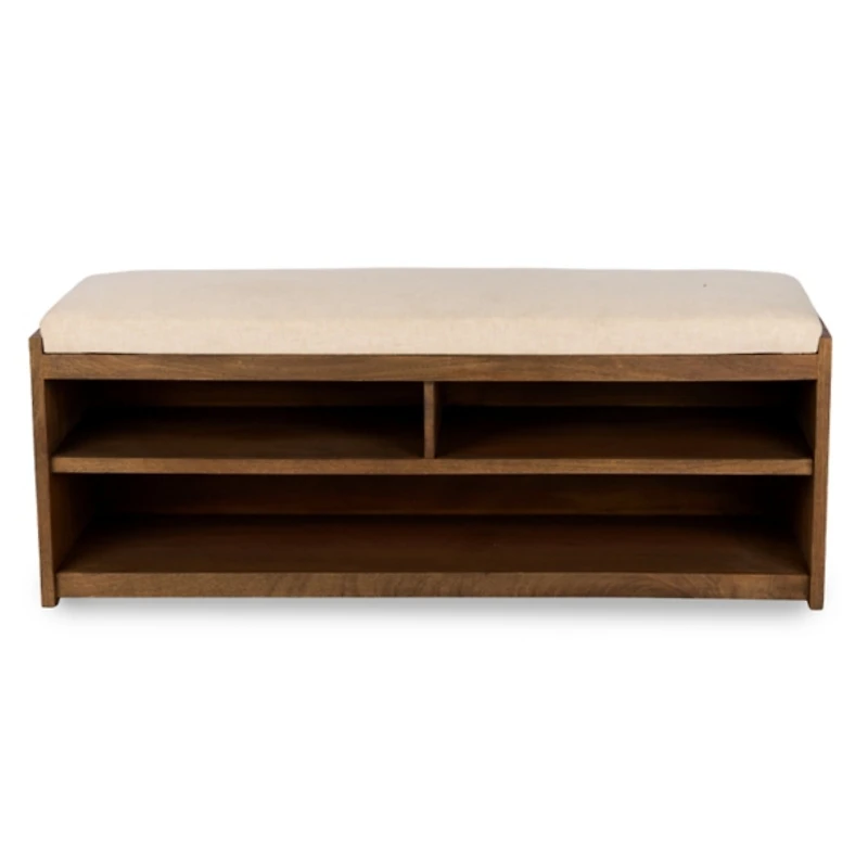 Cushioned Wood Peyton Storage Bench