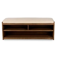 Cushioned Wood Peyton Storage Bench