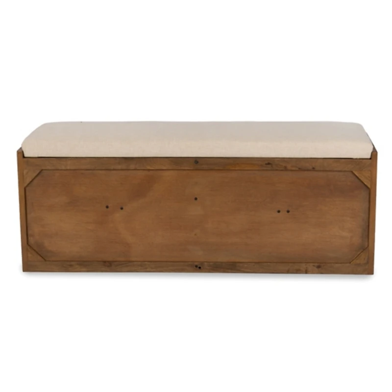Cushioned Wood Peyton Storage Bench