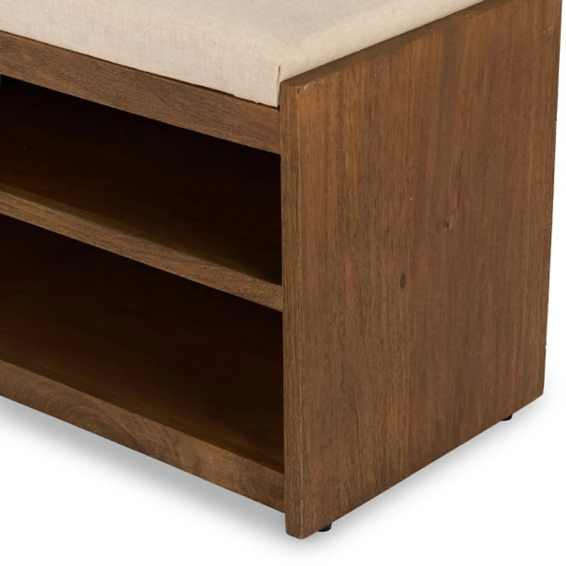 Cushioned Wood Peyton Storage Bench