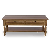 Asher Brown Wood 2-Drawer Coffee Table