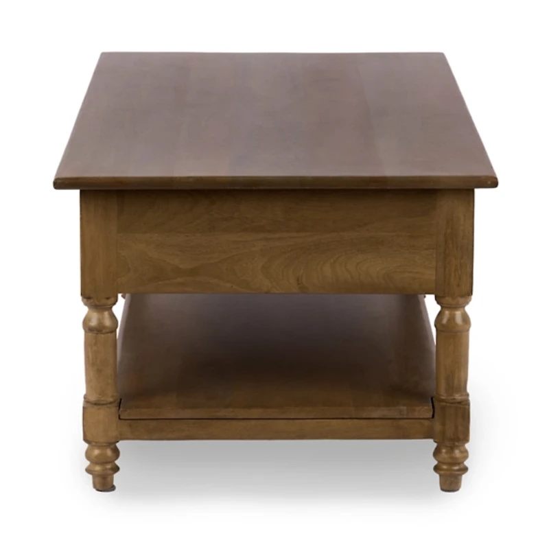Asher Brown Wood 2-Drawer Coffee Table
